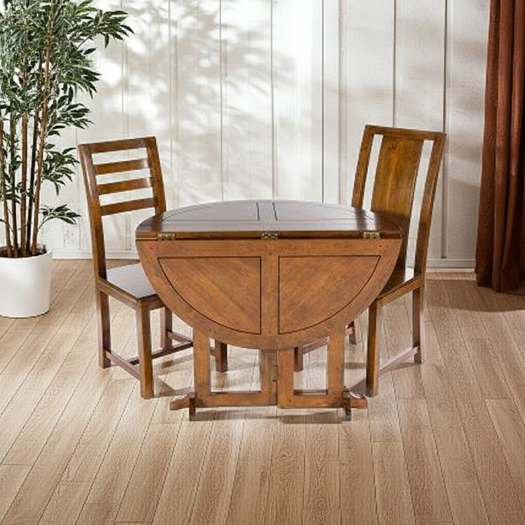 Accent Round Folding Table - Dark Finish