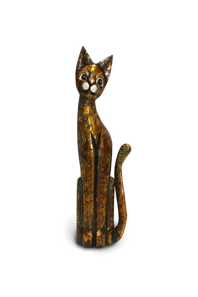 Tall Black Gold Bali Cat - 60cm
