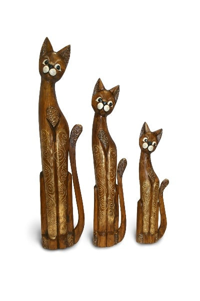 Tall Cappucino Gold Bali Cat - 60cm