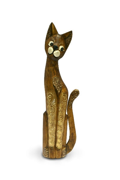 Tall Cappucino Gold Bali Cat - 60cm