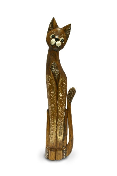 Tall Cappucino Gold Bali Cat - 80cm