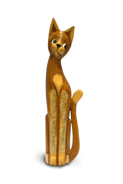 Tall Natural Gold Bali Cat - 60cm