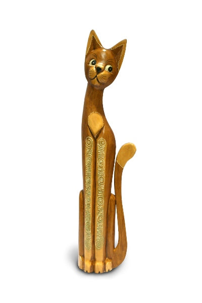 Tall Natural Gold Bali Cat - 80cm