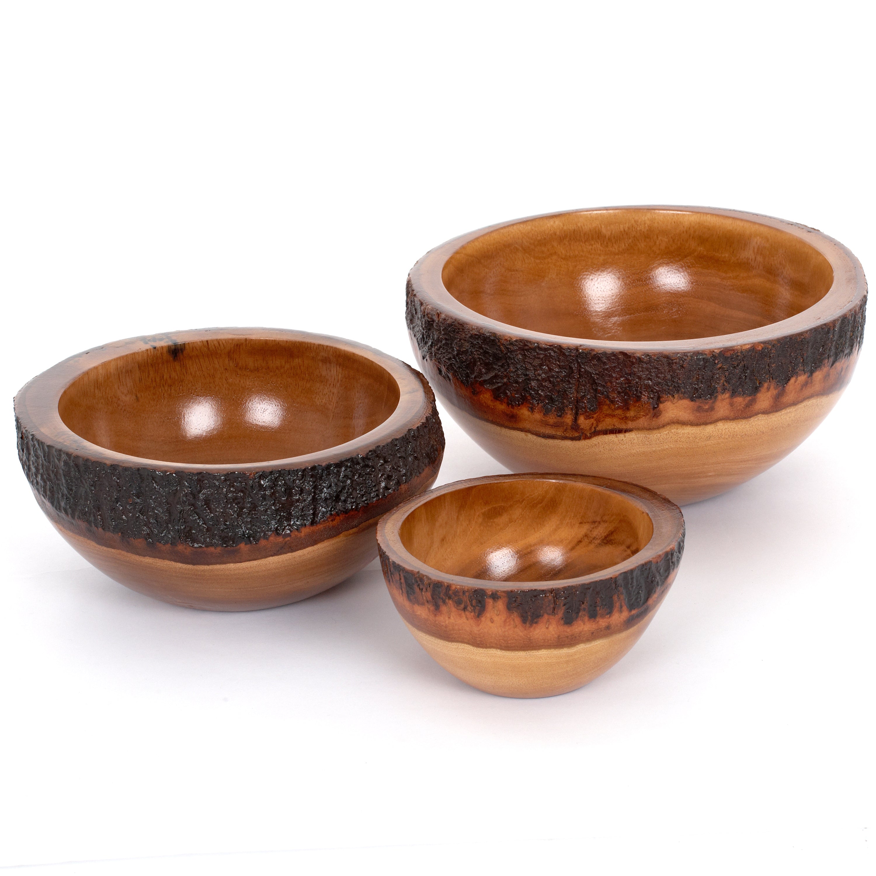 Natural Round Mango Wood Bowl - Large