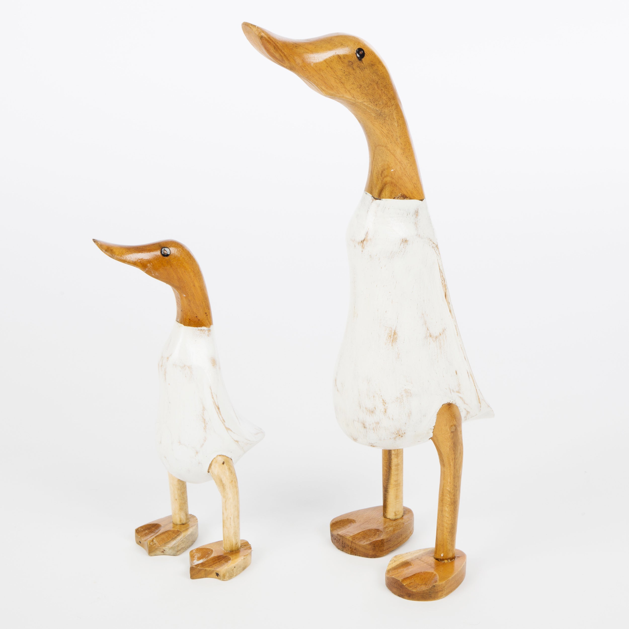 White Washed Bamboo Duck - 25cm