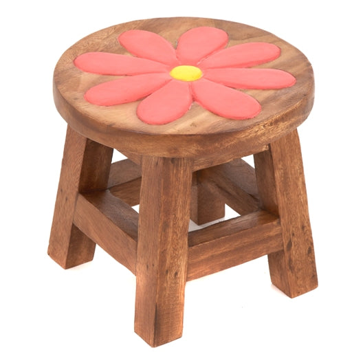 Childs Stool - Pink Flower