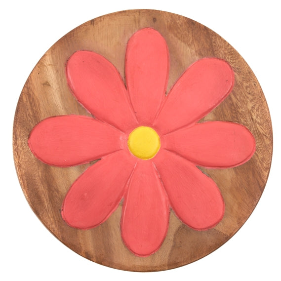 Childs Stool - Pink Flower