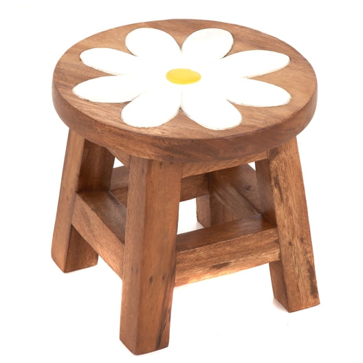 Childs Stool - White Flower