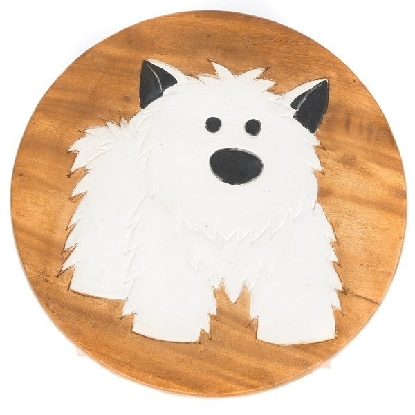 Childs Stool - White Dog