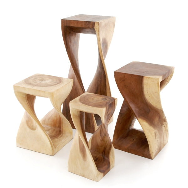 Twisted Infinity Stool - Square - Clear - 11 x 20