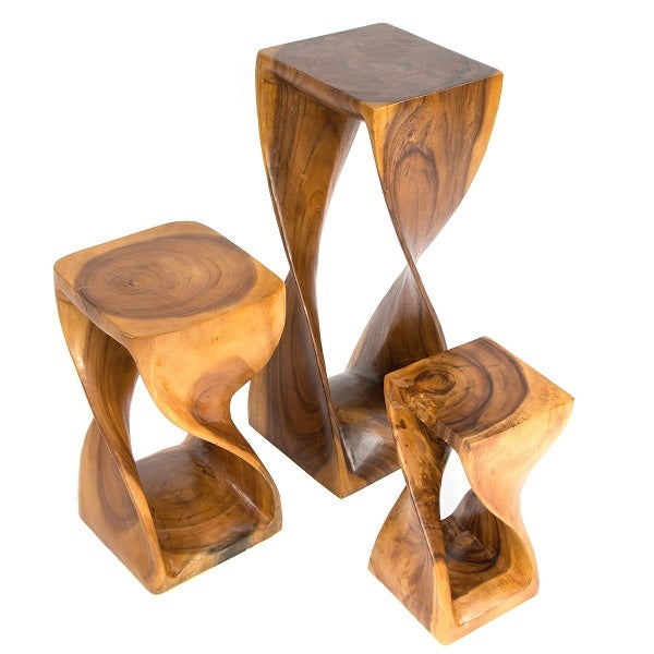 Twisted Infinity Stool - Square - Honey - 11 x 20