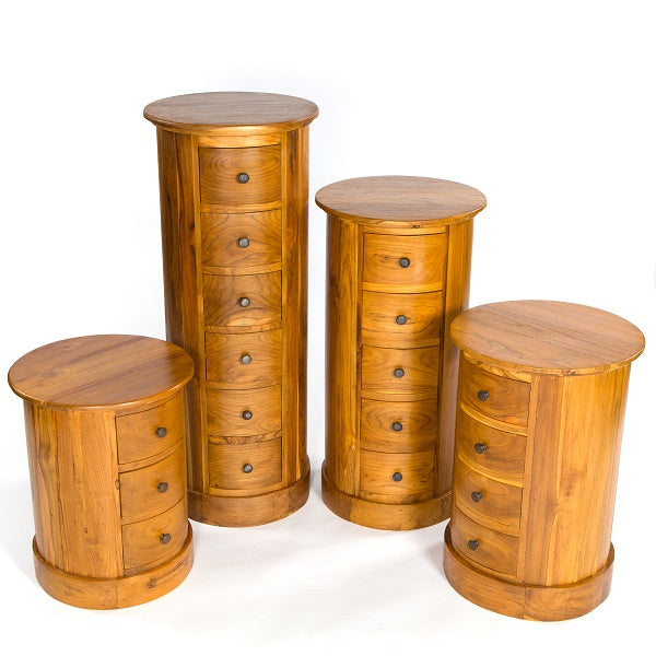 Java 5 Drawer Round Drum - Light
