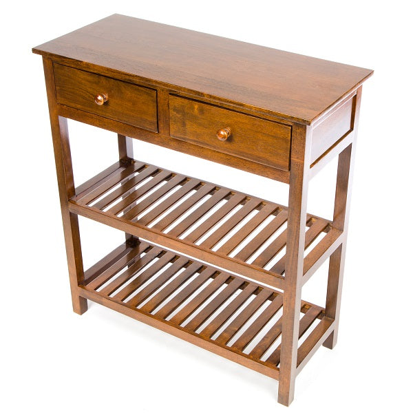 Accent Console Table 2 Drawer 2 Shelf - Dark