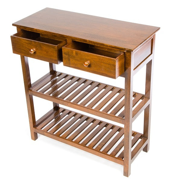 Accent Console Table 2 DRW / 2 SHELF - Dark