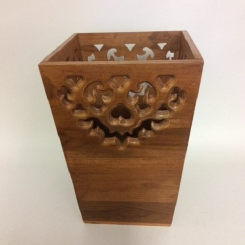 Rustic Wooden Waste Paper Bin - Small