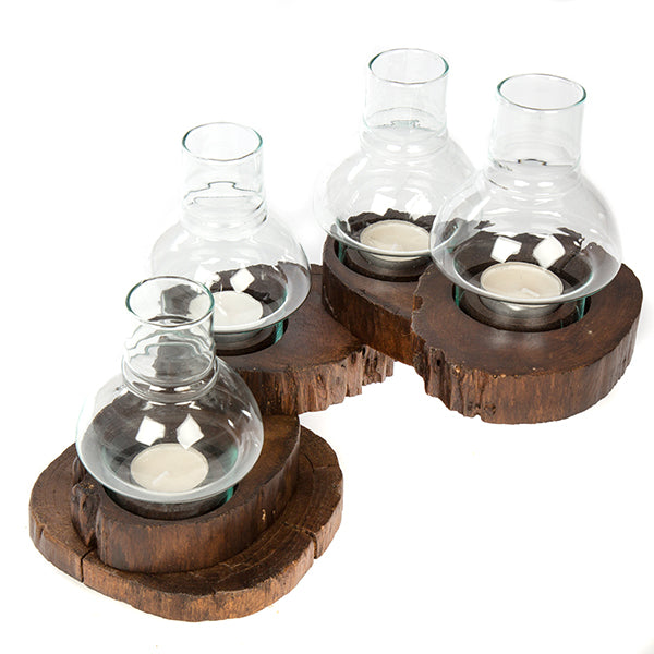Folding Tea Light with Glass - 4