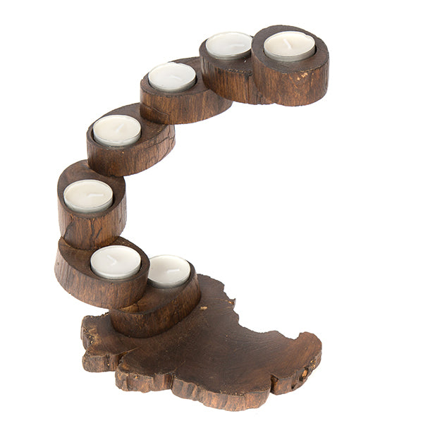 Folding Teak Tea Light 7