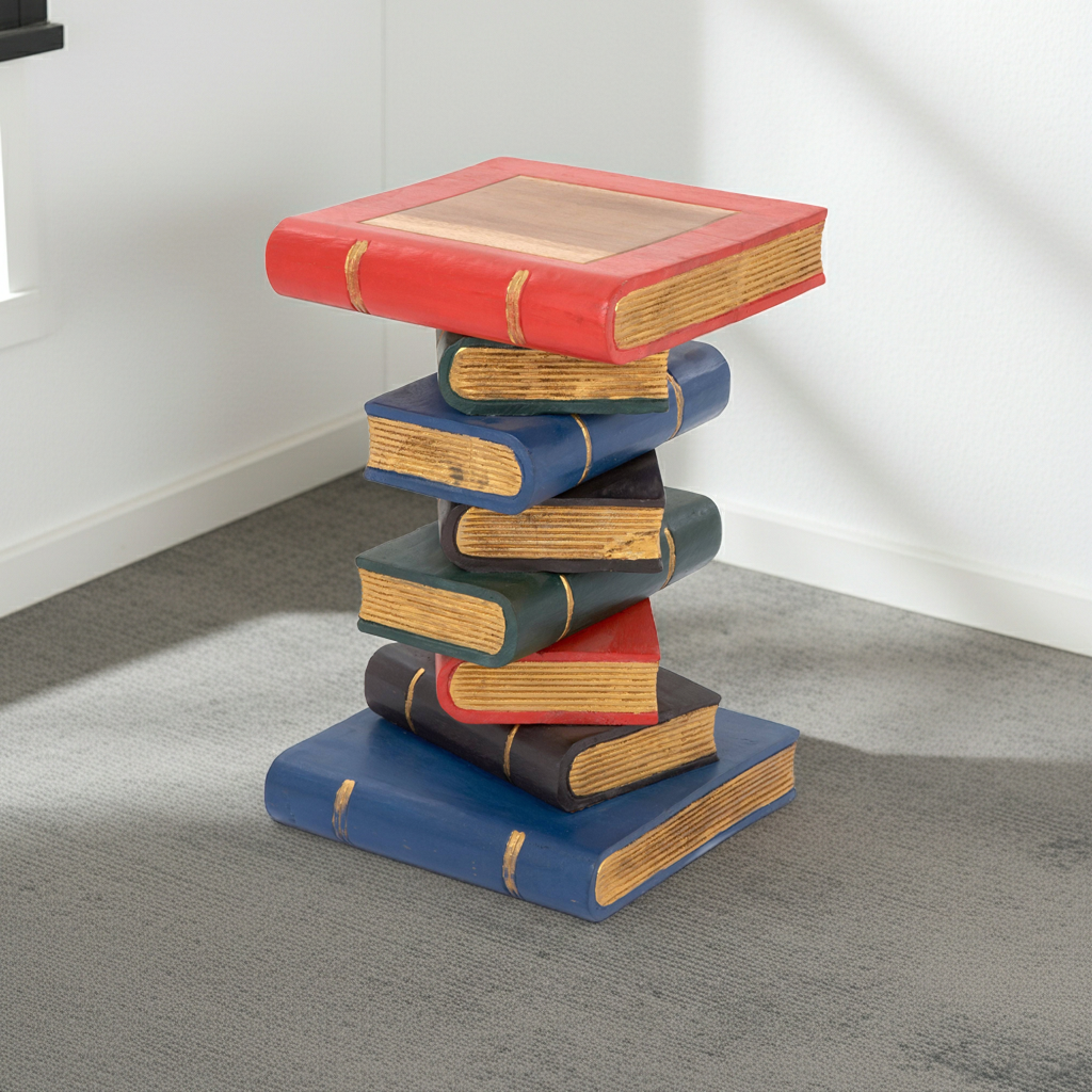 Book Stack Table - Painted Gold 20inch