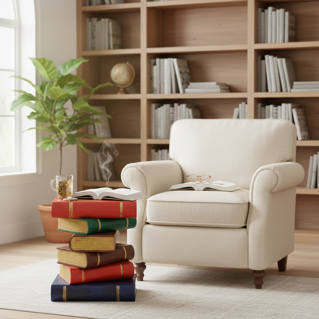 Book Stack Table - Painted Gold