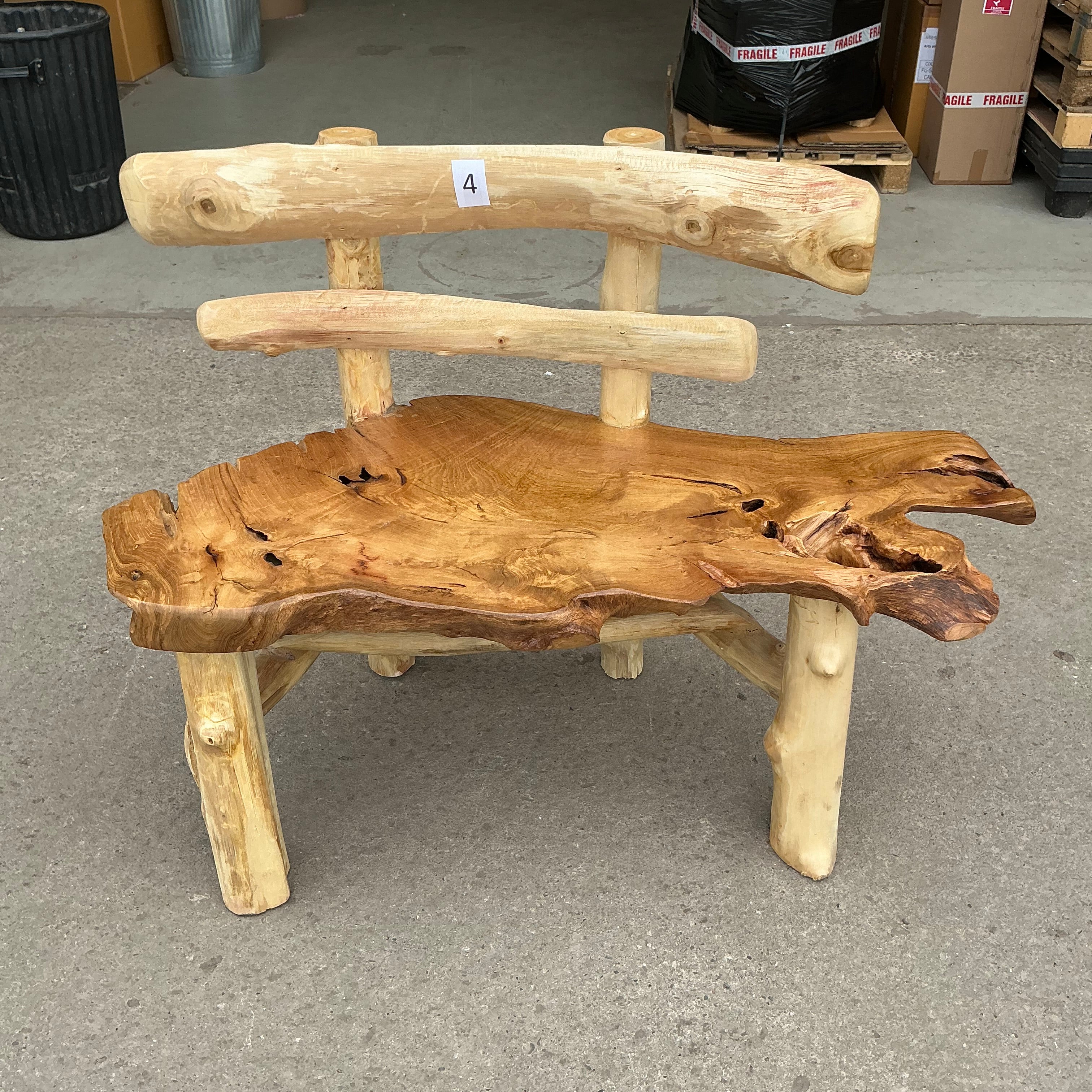 Rustic Reclaimed Teak Fence Bench Solid Wood FU-679-4