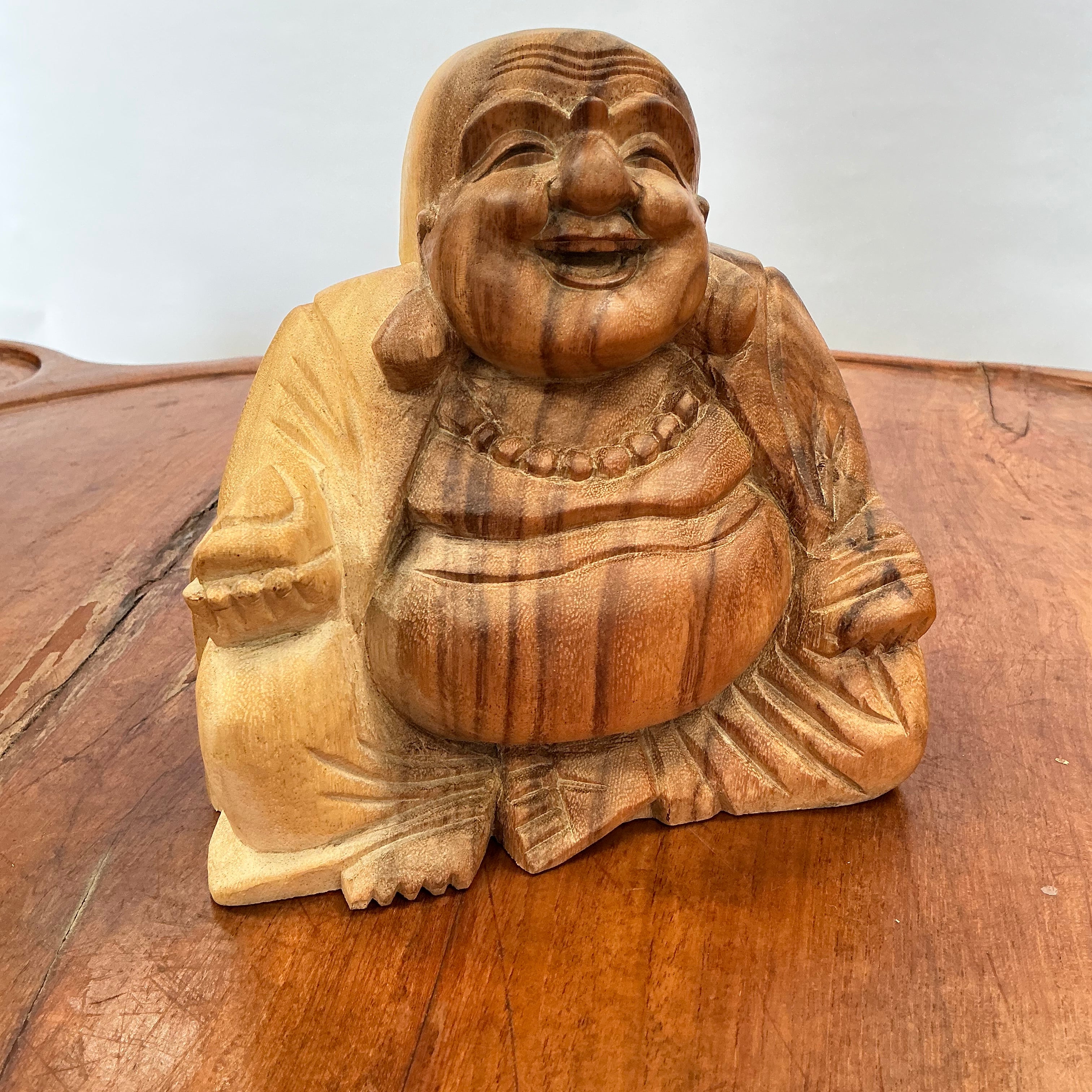 Fat Sitting Buddha - Medium - Natural