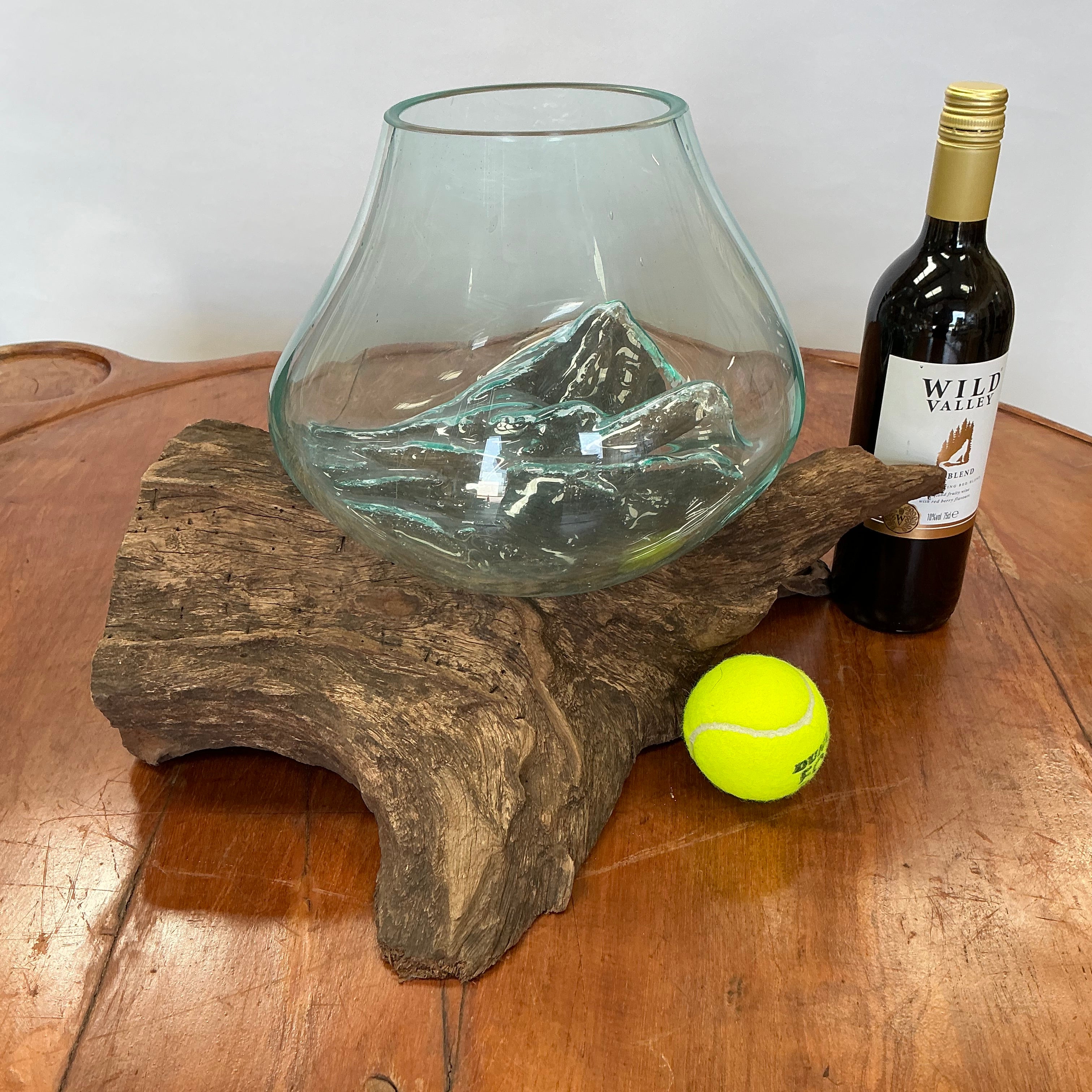 Glass Sculpture On Wood - HAG-051-1A