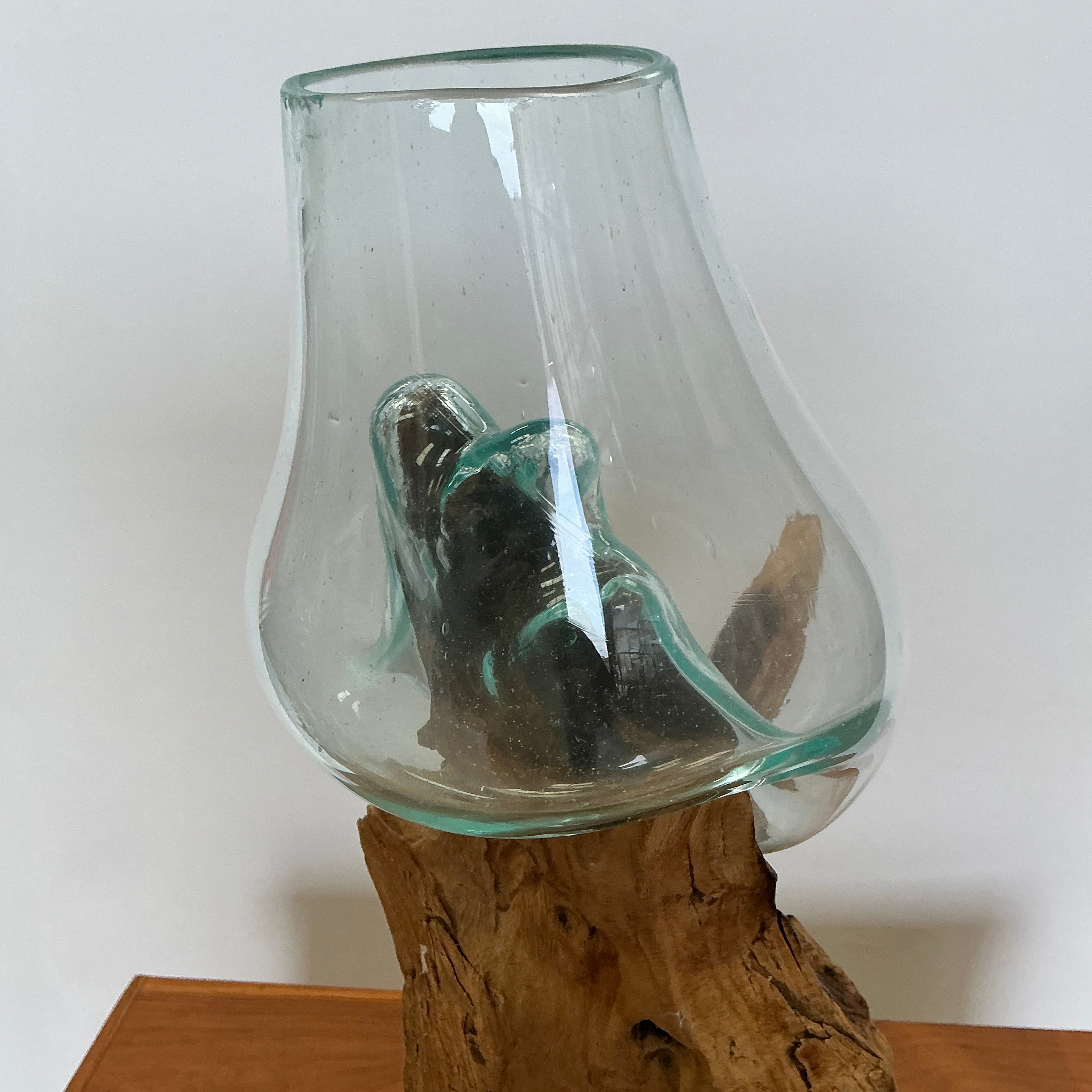 Glass Sculpture On Wood 1A