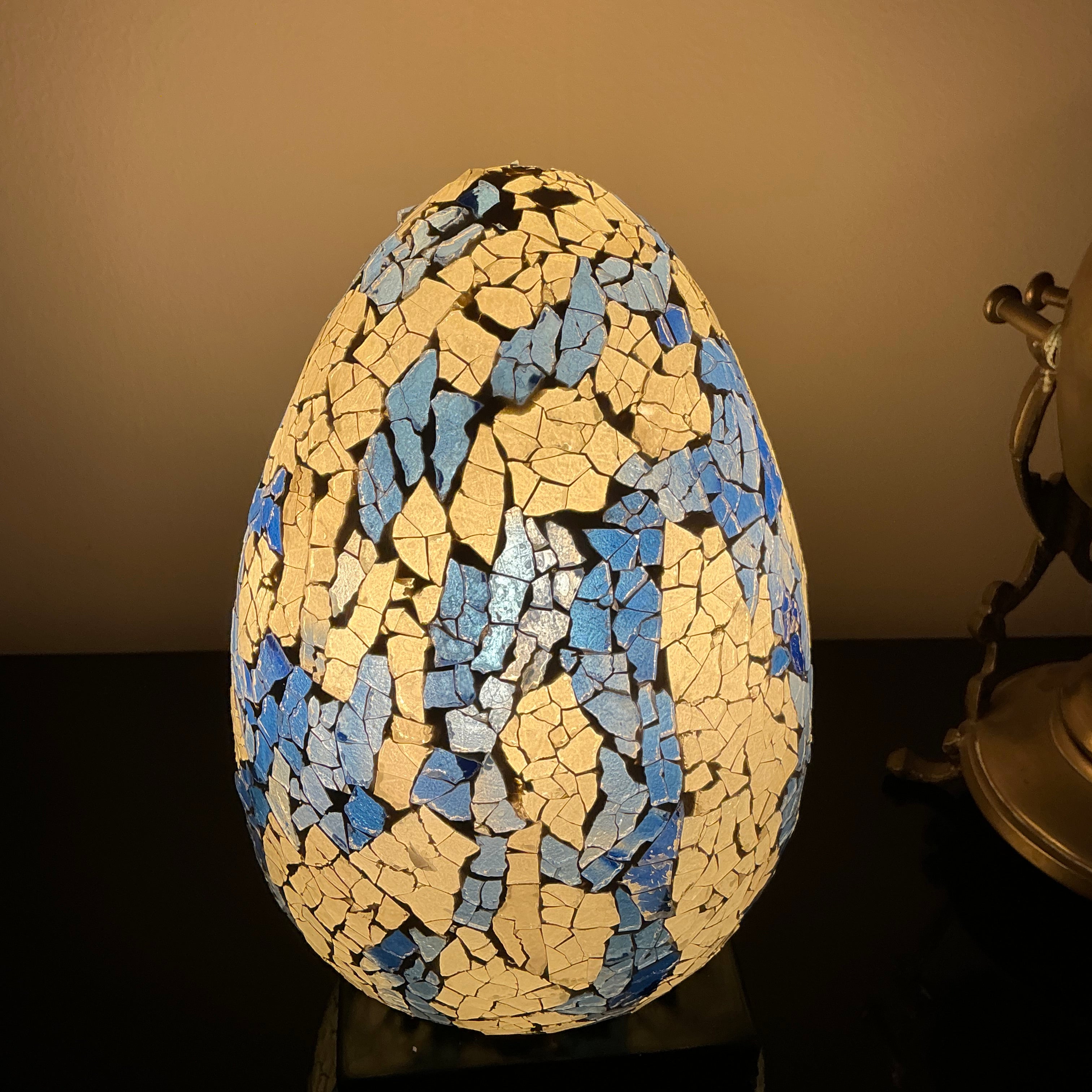 Mosaic Egg Table Lamp - Small BG
