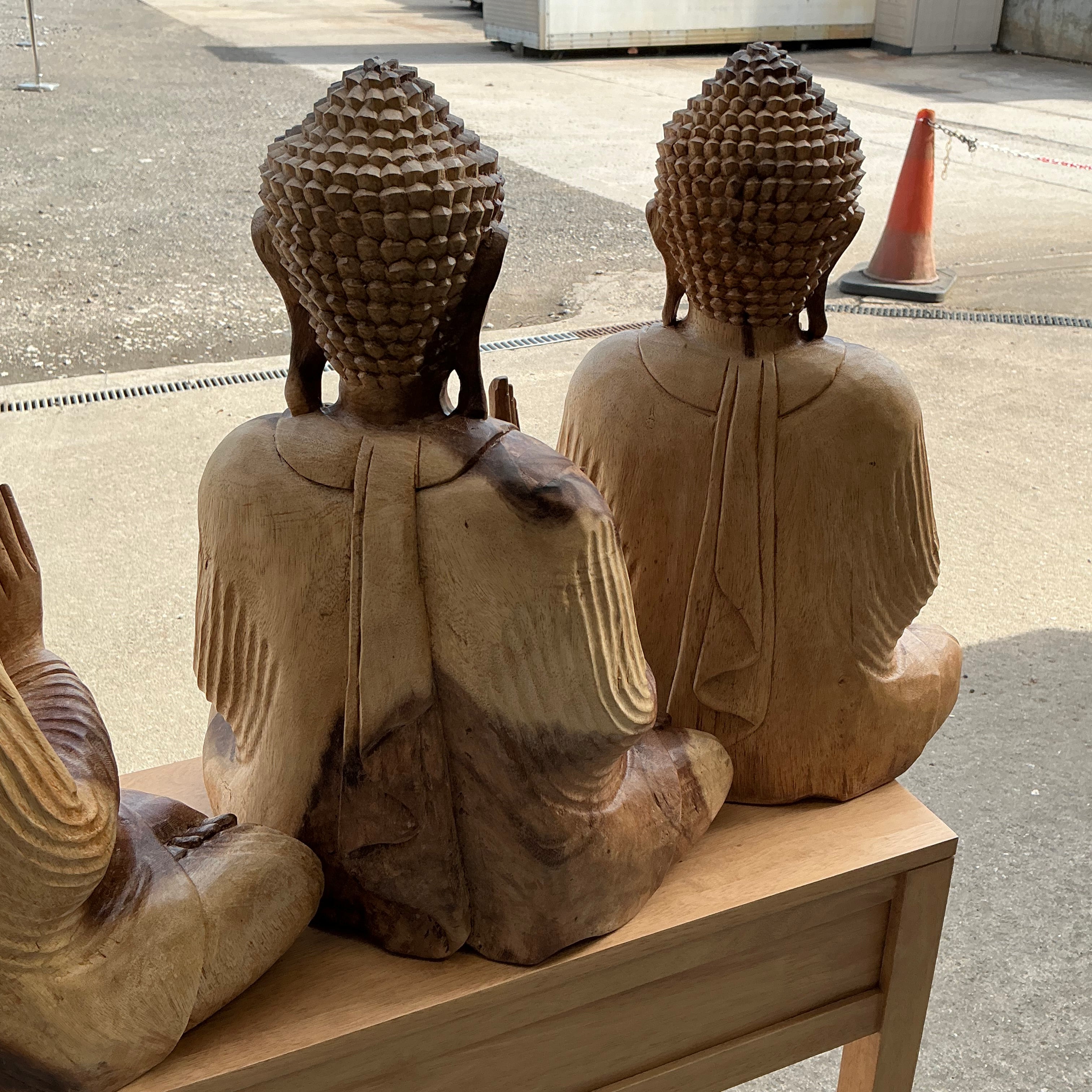 Ying Yang Sitting Buddha - Medium - Natural