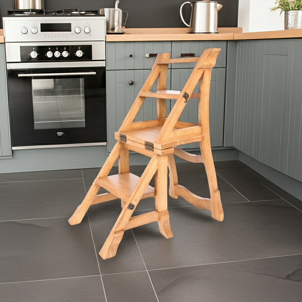 Folding Step Chair - Light Finish | Fairtrade Lifestyle