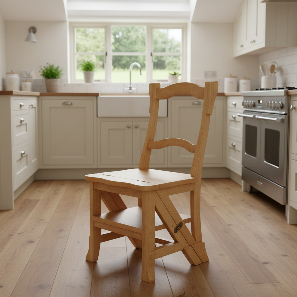 Step Based Chair Folding Step Chair - Light Finish | Fairtrade Lifestyle