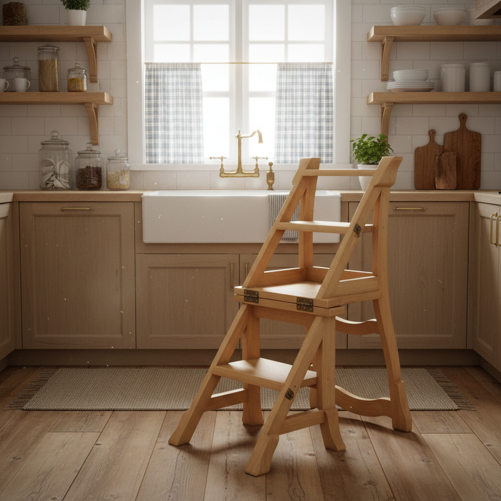 Step Based Chair Folding Step Chair - Light Finish | Fairtrade Lifestyle