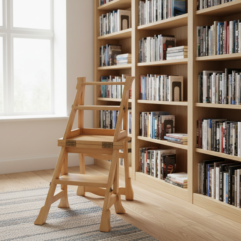 Step Based Chair Folding Step Chair - Light Finish | Fairtrade Lifestyle
