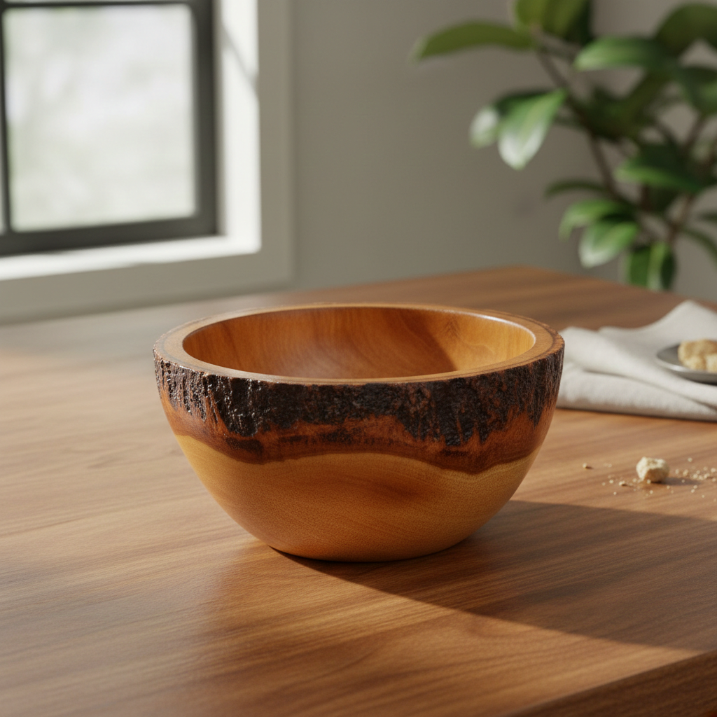Natural Round Mango Wood Bowl - Medium