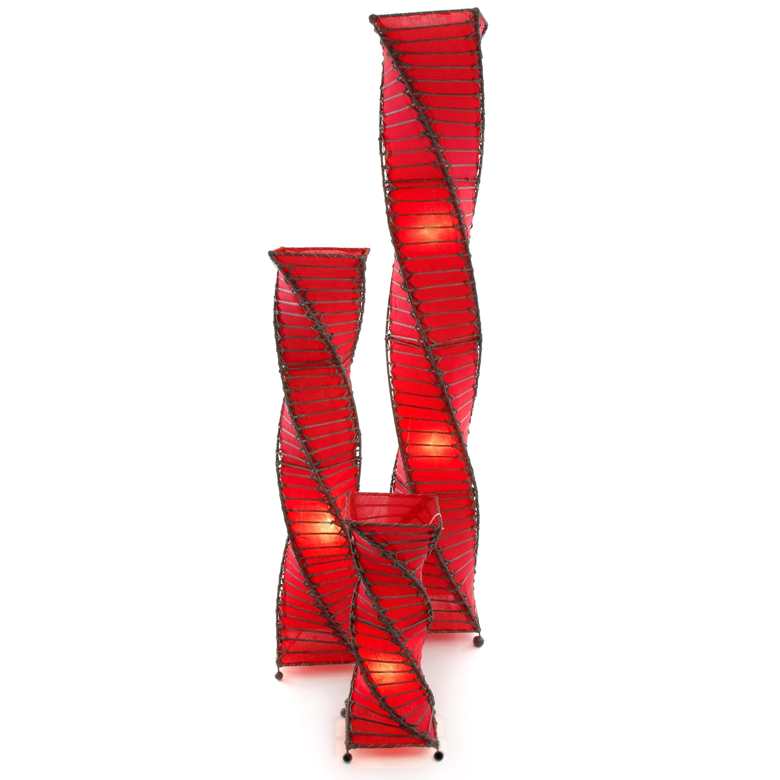 Twisted Wicker & Fabric - Red - 50cm