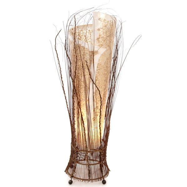 Shell and Twig Wrapped Floor Lamp - 100cm