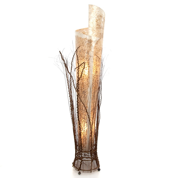 Shell and Twig Wrapped Floor Lamp - 150cm