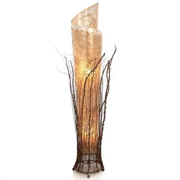 Shell and Twig Wrapped Floor Lamp - 150cm