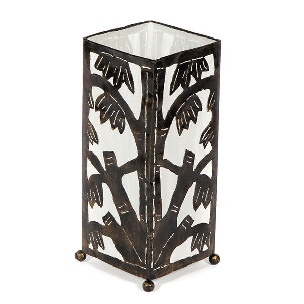 Metal Bamboo Motif 40cm Table Lamp - White