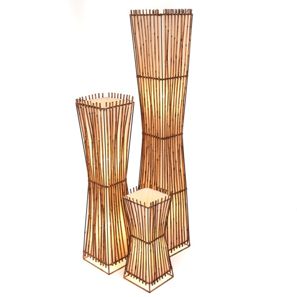 Square Plain Rattan Flare Table Lamp - 50cm