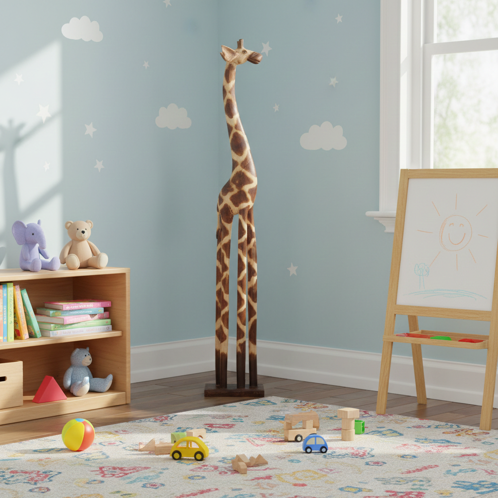 Wooden Standing Giraffe - 1 Metre