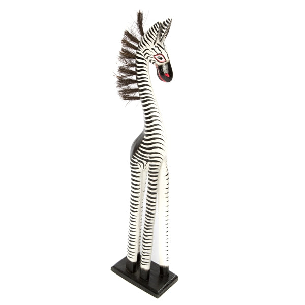 Fair Trade Wooden Standing Zebra - 60cm