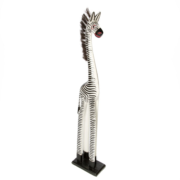 Fair Trade Wooden Standing Zebra - 80cm