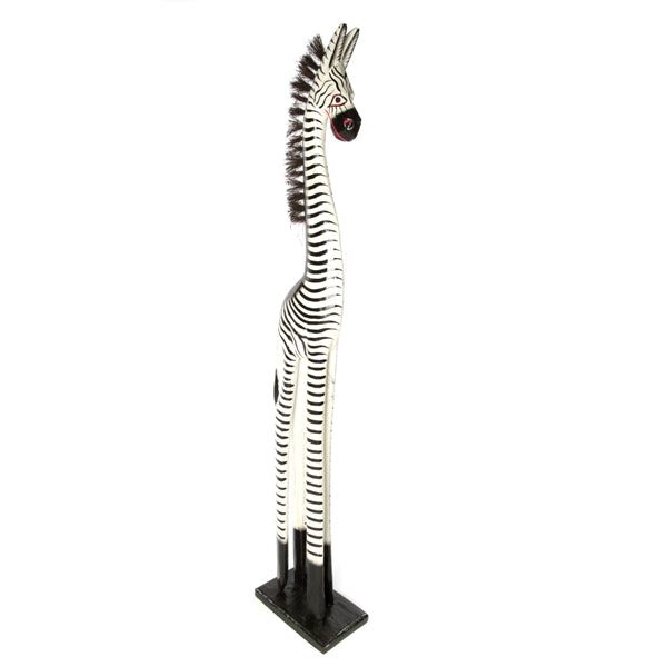 Fair Trade Wooden Standing Zebra - 100cm
