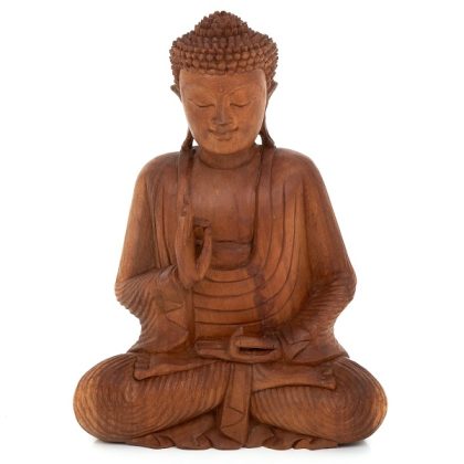 Ying Yang Sitting Buddha - Medium - Brown