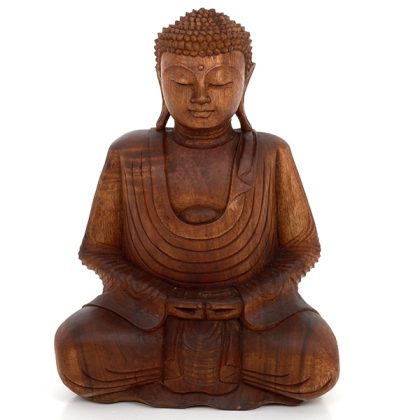 Meditating Sitting Buddha - L - Brown