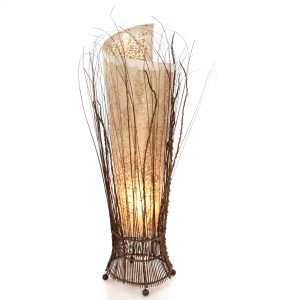 Shell and Twig Wrapped Floor Lamp - 100cm