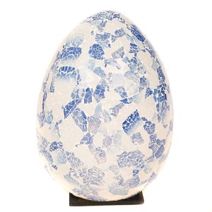 Mosaic Egg Lamp 33cm - Blue/Grey