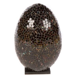 Mosaic Egg Lamp 33cm - Black