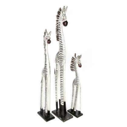 Fair Trade Wooden Standing Zebra - 100cm
